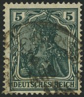 Dt. Reich 85IIe O, 1918, 5 Pf. Schwarzopalgrün Kriegsdruck, Pracht, Gepr. Jäschke-L., Mi. 100.- - Used Stamps