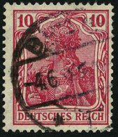 Dt. Reich 86IId O, 1915, 10 Pf. Karmin Kriegsdruck, Feinst, Gepr. Jäschke, Mi. 110.- - Used Stamps