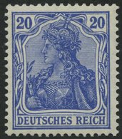 Dt. Reich 87IIc **, 1915, 20 Pf. Blauviolett Kriegsdruck, Pracht, Gepr. Jäschke-L., Mi. 55.- - Gebraucht