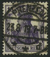 Dt. Reich 101c O, 1917, 15 Pf. Dunkelblauviolett, Pracht, Gepr. Infla, Mi. 200.- - Used Stamps