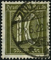 Dt. Reich 178 O, 1922, 10 Pf. Braunoliv, Wz. 2, Pracht, Gepr. Bechtold, Mi. 240.- - Oblitérés