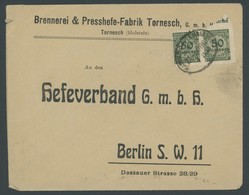 Dt. Reich 321B BRIEF, 1923, 50 Mio.M. Schwärzlicholivgrün, Durchstochen, 28x Als Mehrfachfrankatur Auf Brief Aus TORNESC - Gebruikt