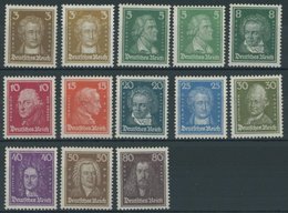 Dt. Reich 385-97 *, 1926, Berühmte Deutsche, Falzrest, Prachtsatz, Mi. 100.- - Autres & Non Classés