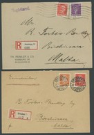 Dt. Reich Brief , 1928, 2 Einschreibbriefe Nach Malta Mit Verschiedenen Frankaturen (Mi.Nr. 392,395,413,419), Feinst - Other & Unclassified