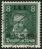 Dt. Reich 407 O, 1927, 8 Pf. I.A.A., Pracht, Mi. 85.- - Other & Unclassified