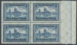 Dt. Reich 440 VB **, 1930, 2 RM Alt-Köln Im Randviererblock, Pracht, Mi. 560.- - Sonstige & Ohne Zuordnung