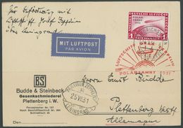 Dt. Reich 456 BRIEF, 1931, 1 RM Polarfahrt Auf Polarfahrtkarte Bis Leningrad, Pracht - Other & Unclassified