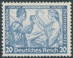 Dt. Reich 505A **, 1933, 20 Pf. Wagner, Gezähnt K 14:13, Postfrisch, üblich Gezähnt, Pracht, Mi. 1500.- - Andere & Zonder Classificatie
