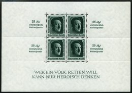 Dt. Reich Bl. 11 **, 1937, Block Reichsparteitag, Pracht, Mi. 320.- - Otros & Sin Clasificación