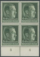 Dt. Reich 672x VB **, 1938, Reichsparteitag, Senkrechte Gummiriffelung, Im Unterrandviererblock, Postfrisch, Pracht, Mi. - Otros & Sin Clasificación