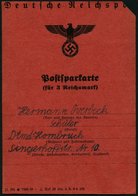 Dt. Reich 787 BrfStk, 1941, Postsparkarte (geteilt, Ränder Verkürzt), Frankiert Mit 40x 10 Pf. Hitler, Feinst - Otros & Sin Clasificación