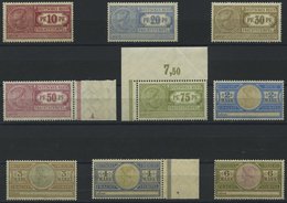 DIENSTMARKEN **, 1906, 10 Pf. - 6 Mk. Frachtstempelmarken, Wz. Kreuzblüten, 9 Werte Postfrisch, Pracht - Dienstzegels