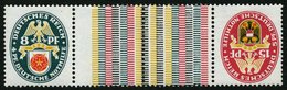 ZUSAMMENDRUCKE KZ 15 **, 1929, Nothilfe 8 + Z + Z + 8, Pracht, Mi. 250.- - Zusammendrucke