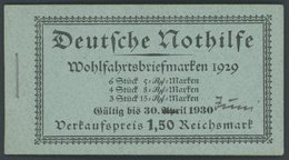 ZUSAMMENDRUCKE MH 28.2. **, 1929, Markenheftchen Nothilfe, Nicht Durchgezähnt, Heftchenblatt 64B, Pracht, Mi. 1100.- - Se-Tenant