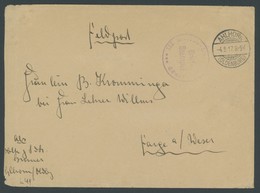 ZEPPELINPOST - MILITÄRLUFTSCHIFFAHRT 4.9.1917, L 41 Marine Zeppelin (Werft-Nr. 79), Feldpostbrief Mit Briefstempel III.  - Correo Aéreo & Zeppelin