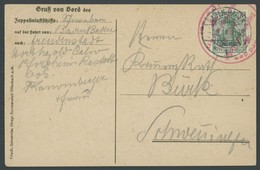 ZEPPELINPOST 2II BRIEF, 7.8.1911, Luftschiff Schwaben, Zeppelin-Bordkarte Mit Rotem Bordstempel Und Tagesstempel Auf 5 P - Posta Aerea & Zeppelin