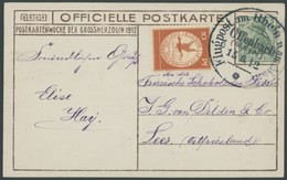 ZEPPELINPOST 10 BRIEF, 1912, 10 Pf. Flp. Am Rhein Und Main Auf Flugpostkarte (Herzogliche Familie) Mit 5 Pf. Zusatzfrank - Luft- Und Zeppelinpost