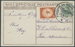 ZEPPELINPOST 10 BRIEF, 1912, 10 Pf. Flp. Am Rhein Und Main Auf Flugpostkarte (Herzogliche Familie) Mit 5 Pf. Zusatzfrank - Poste Aérienne & Zeppelin