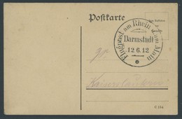 ZEPPELINPOST Brief , 1912, Flp. Am Rhein Und Main Auf Portofreier ZS-Karte (Zeitungsstelle) Mit Ersttags-Sonderstempel D - Poste Aérienne & Zeppelin