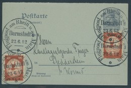 ZEPPELINPOST 11/14 BRIEF, 1912, 20 Pf. Flp. Am Rhein Und Main Und 10 Pf. E.EL.P. Auf 2 Pf. Ganzsachenkarte (P 60A), Sond - Airmail & Zeppelin