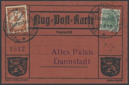 ZEPPELINPOST 13b BRIEF, 1912, 1 M. Gelber Hund, 1x Vorderseitg Und 2x Rückseitig, Dabei 1x Aufdruckfehler Huna Statt Hun - Luchtpost & Zeppelin