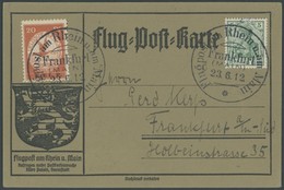 ZEPPELINPOST 15 BRIEF, 1912, 20 Pf. E.EL.P. Auf Flugpostkarte Mit 5 Pf. Zusatzfrankatur Und Zahlreichen Unterschriften,  - Luchtpost & Zeppelin