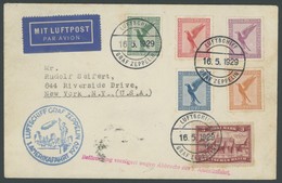 ZEPPELINPOST 26B BRIEF, 1929, Amerikafahrt, Bordpost, Mit Verzögerungsstempel In Kursiv, Brief Feinst, Signiert Dewitz - Luchtpost & Zeppelin