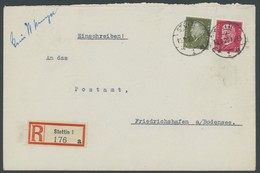 ZEPPELINPOST Brief , 1933, Zeppelin-Zubringerbrief Zur Deutschlandfahrt, Einschreibbrief Von Stettin 29.9.2919 Nach Frie - Poste Aérienne & Zeppelin