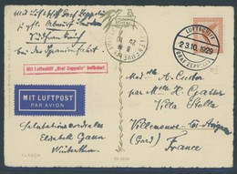 ZEPPELINPOST 44B BRIEF, 1929, Spanienfahrt, Bordpost, Mit Hinweis Zu Gfl. Abwurf über Südfrankreich, Mit Französischem S - Luchtpost & Zeppelin