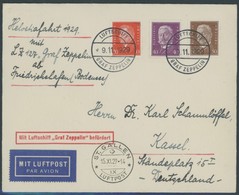 ZEPPELINPOST 50BI BRIEF, 1929, Bodenseefahrt, Bordpost Vom 9.11.1929, Irrtümlich In Frankfurt Nicht Abgegeben Und In St. - Luchtpost & Zeppelin