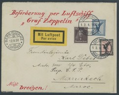 ZEPPELINPOST 51A BRIEF, 1930, Schweizfahrt, Friedrichshafen-Bern, An Fremdenlegionärsadresse In Marrakesch/Marokko, Prac - Luft- Und Zeppelinpost