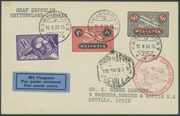 ZEPPELINPOST 57I BRIEF, 1930, Südamerikafahrt, Friedrichshafen-Sevilla, Frankiert U.a. Mit Mi.Nr. 183/4x, Prachtkarte - Luchtpost & Zeppelin