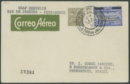 ZEPPELINPOST 59G BRIEF, 1930, Heimfahrt, Frankiert Mit 5000 Auf 20.000 Rs., Prachtkarte - Airmail & Zeppelin