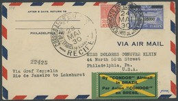ZEPPELINPOST 59H BRIEF, 1930, Heimfahrt, Frankiert Mit 10.000 Auf 20.000 Rs., Prachtbrief - Airmail & Zeppelin