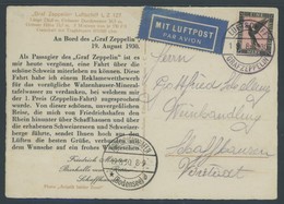ZEPPELINPOST 79Aa BRIEF, 1930, Schweizfahrt, Bordpost, Passagier-Reklamekarte, Ankunftsstempel 19.8.30, Pracht - Luchtpost & Zeppelin