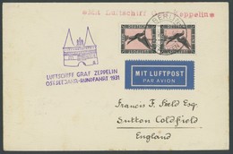 ZEPPELINPOST 108Bd BRIEF, 1931, Ostseejahr-Rundfahrt, Berlin-Lübeck, Frankiert Mit 1 M. Im Senkrechten Paar, Prachtbrief - Airmail & Zeppelin