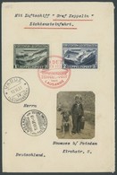 ZEPPELINPOST 110C BRIEF, 1931, Fahrt Vaduz-Lausanne, Frankiert Mit Beiden Zeppelinmarken Auf Ungewöhnlich Illustriertem  - Luchtpost & Zeppelin