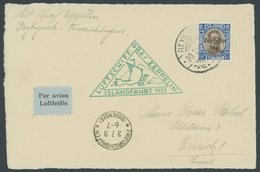 ZEPPELINPOST 114A BRIEF, 1931, Islandfahrt, Isländische Post, Mit Sondermarke 1 Kr., Prachtkarte In Die Schweiz - Luft- Und Zeppelinpost
