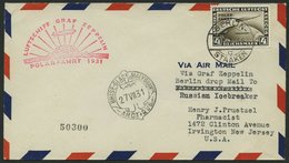 ZEPPELINPOST 119H BRIEF, 1931, Polarfahrt, Auflieferung Berlin, Bis Malygin, Frankiert Mit 4 RM (winziger Eckbug), Prach - Airmail & Zeppelin