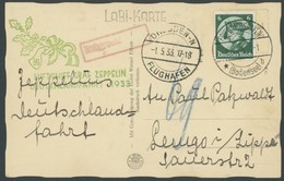 ZEPPELINPOST 201Aa BRIEF, 1933, Deutschlandfahrt, Auflieferung Friedrichshafen, Abwurf Dresden, Ansichtskarte Horst Wess - Airmail & Zeppelin