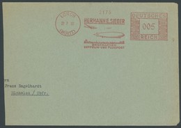 ZEPPELINPOST 219E BRIEF, 1933, 3. Südamerikafahrt, Bordpost Mit Freistempler Auf 5 Pf. Streifband, Feinst - Airmail & Zeppelin