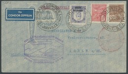 ZEPPELINPOST 220A BRIEF, 1933, 3. Südamerikafahrt, Brasilianische Post, Rückfahrt, Mit Joinville Condor-Entwertung, Prac - Airmail & Zeppelin