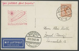 ZEPPELINPOST 246Ba BRIEF, 1934, Deutschlandfahrt, Auflieferung Berlin-Königsberg, Ankunftsstempel ZOPOTT Statt Königsber - Airmail & Zeppelin