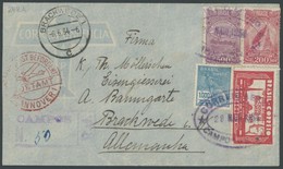 ZEPPELINPOST 248A BRIEF, 1934, 1. Südamerikafahrt, Brasilianische Post, Brasilien - Europa, Ohne Bestätigungsstempel, Br - Airmail & Zeppelin