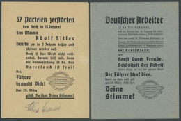 ZEPPELINPOST 0402I-VIII BRIEF, 1936, Deutschlandfahrt, 8 Wahlaufrufe Komplett, 0402I Mit Autogramm Von Luftfahrtkapitän  - Luchtpost & Zeppelin
