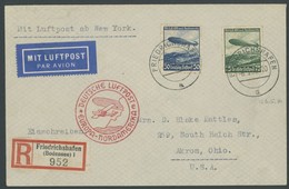 ZEPPELINPOST 406H BRIEF, 1936, 1. Nordamerikafahrt, Auflieferung Friedrichshafen (e), Einschreibbrief, Pracht - Airmail & Zeppelin