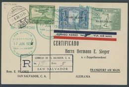 ZEPPELINPOST 419 BRIEF, 1936, 3. Nordamerikafahrt, Post Aus El Salvador Mit Sonderbestätigungsstempel 1er DESPACHO 17. J - Airmail & Zeppelin