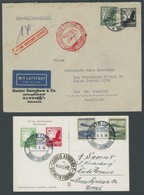 ZEPPELINPOST 432A/B BRIEF, 1936, 12. Südamerikafahrt, Bordpost, Ansichtskarte (Rauchsalon) Und Prachtbrief Mit Stempel B - Airmail & Zeppelin