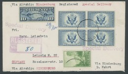 ZEPPELINPOST 440A BRIEF, 1936, 9. Nordamerikafahrt, US-Post, Einschreibbrief, Pracht - Airmail & Zeppelin