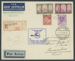 ZULEITUNGSPOST 217 BRIEF, Algerien: 1933, Saargebietsfahrt, Einschreibbrief, Pracht - Airmail & Zeppelin